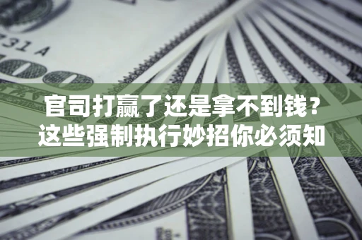 武汉官司打赢了还是拿不到钱?这些强制执行妙招你必须知道 武汉官司打赢了还是拿不到钱?这些强制执行妙招你必须知道